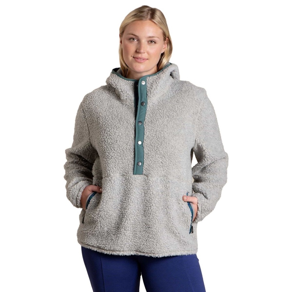 H3- Women’s Small Toad&Co Teal and Gray Sherpa pullover sweater Jacket